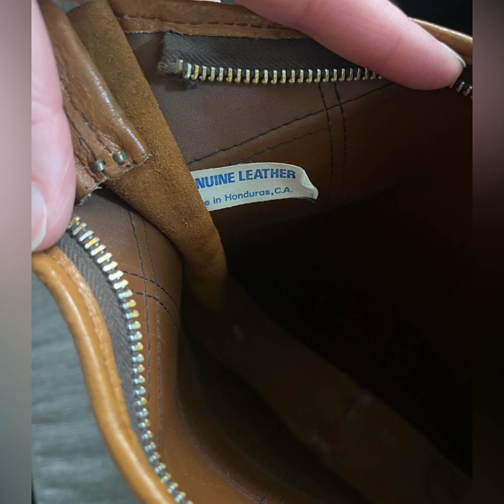 Vintage Brown Patchwork Leather Shoulder Bag - image 4